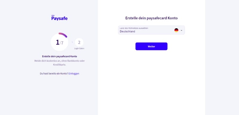 mypaysafe registrierung