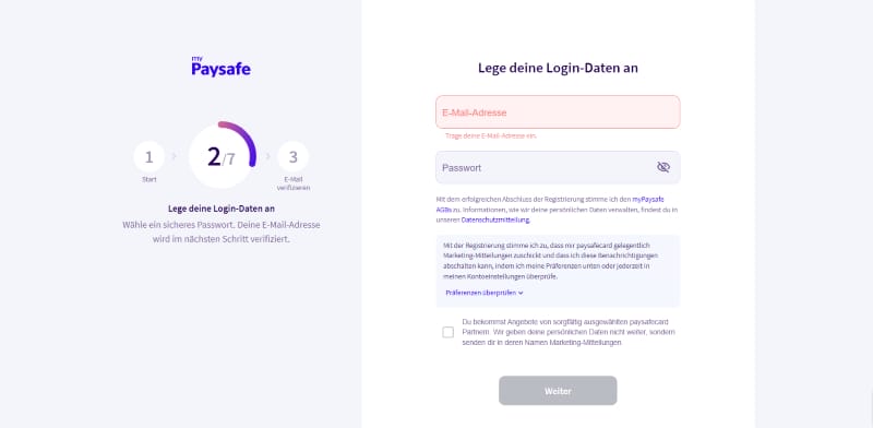 mypaysafe registrierung login daten