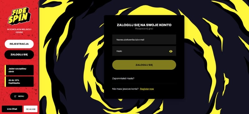 Zaloguj się w najlepszym darmowym kasynie Firespin