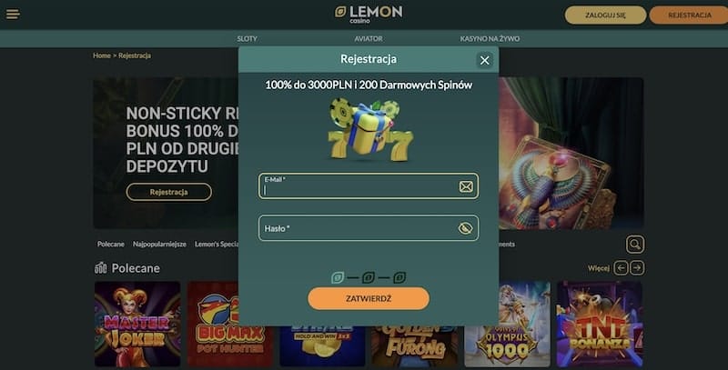 Lemon Casino Skrill wybierz