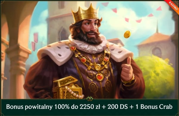 Casinia Casino Bonus powitalny 2250 zl + 200 DS