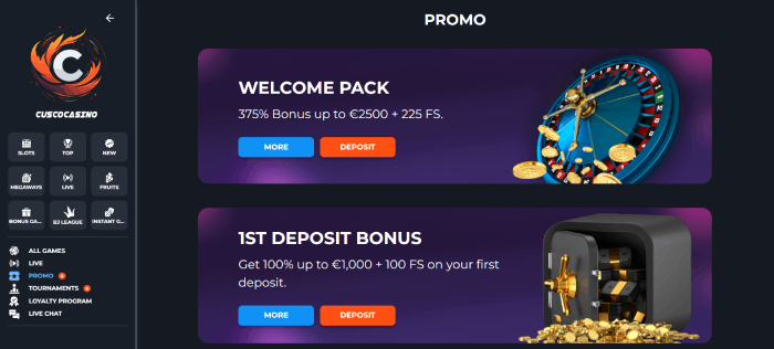 Storten bij top online casino CuscoCasino