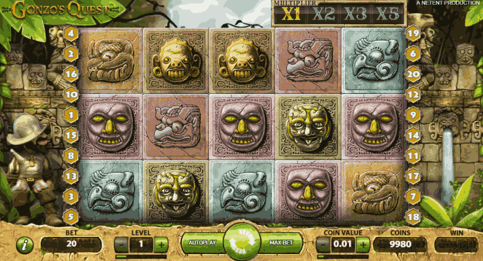 Gonzo's Quest - Tot 20 free Spins