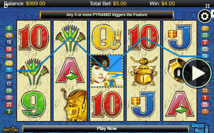 Queen of the Nile II - Tot 20 free Spins
