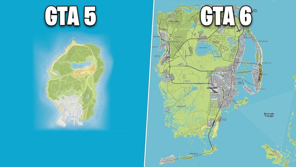 mapa gta 5 vs mapa gta 6