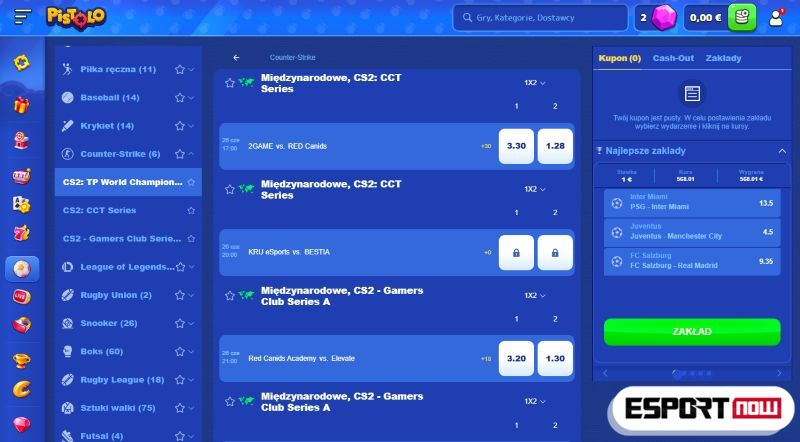Pistolo zaklady Counter Strike bukmacher PL