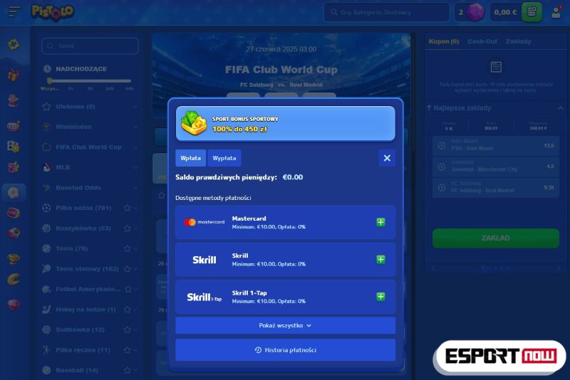 Pistolo zasil konto bukmacher Counter-Strike PL