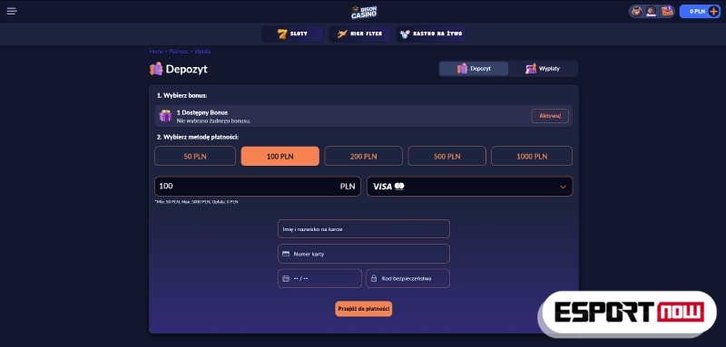 wpłata w kasynie online z darmowymi spinami