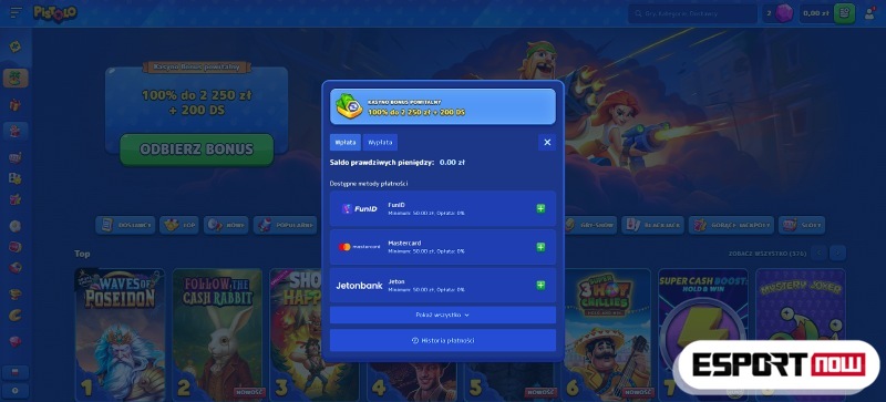 Wybierz BLIK jako metodę płatności w kasynie online.