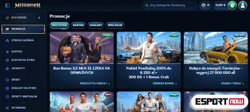Millioner kasyno PL bonuszy 5z zl depozyt BLIK