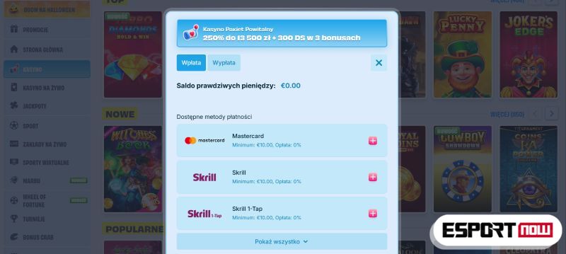 OnlySpins kasyno PL depozyt