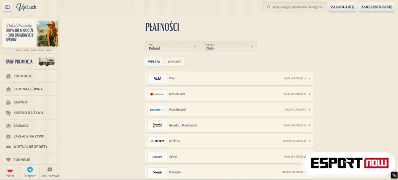 płatności w kasynie Visa