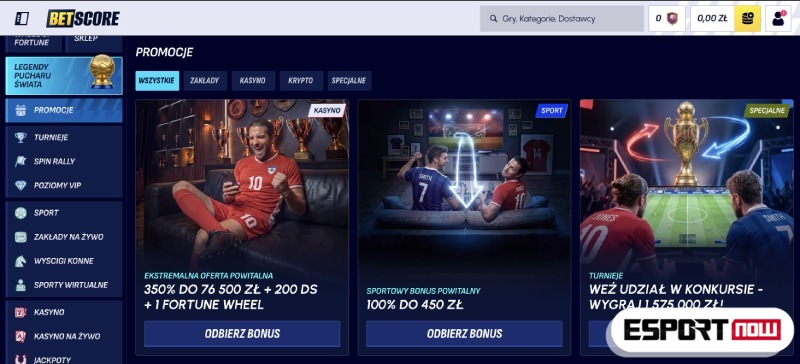 Najlepsze bonusy w BetScore kasyno